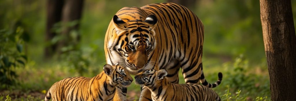Tiger with cubs in Katarniaghat